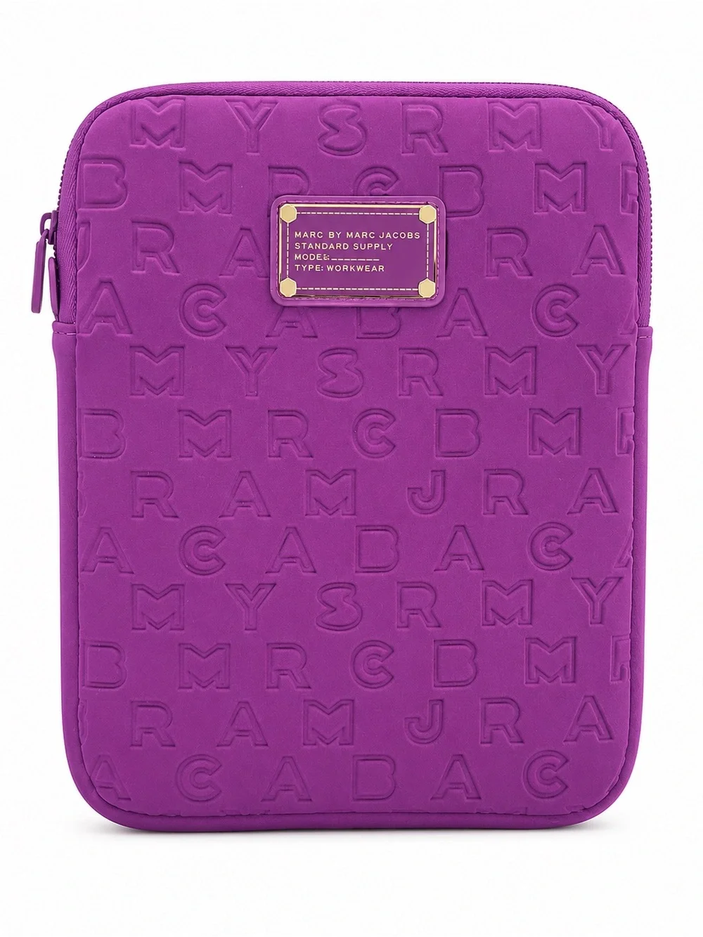Marc by Marc Jacobs Embossed Purple Tablet Sleeve with Logo Plate